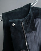 "BALENCIAGA" Lamb leather suede sleeveless dress