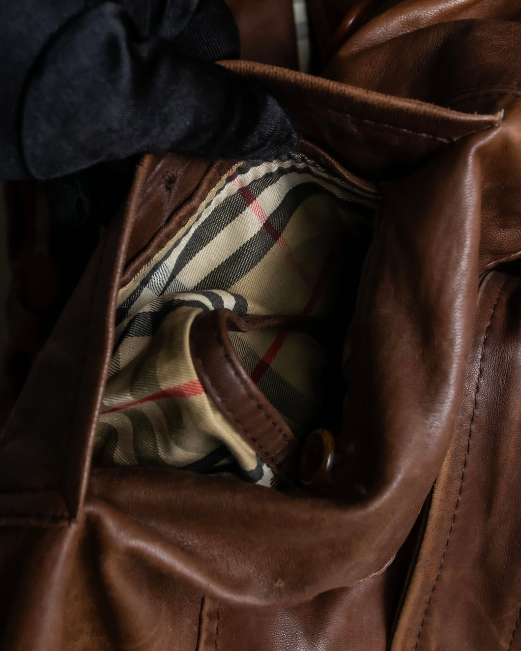 "Burberrys" Vintage-inspired leather oversized trench coat