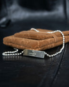 "GUCCI" Ball chain logo engraved plate bracelet