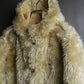 "DIESEL" Double zipper hooded long fur coat