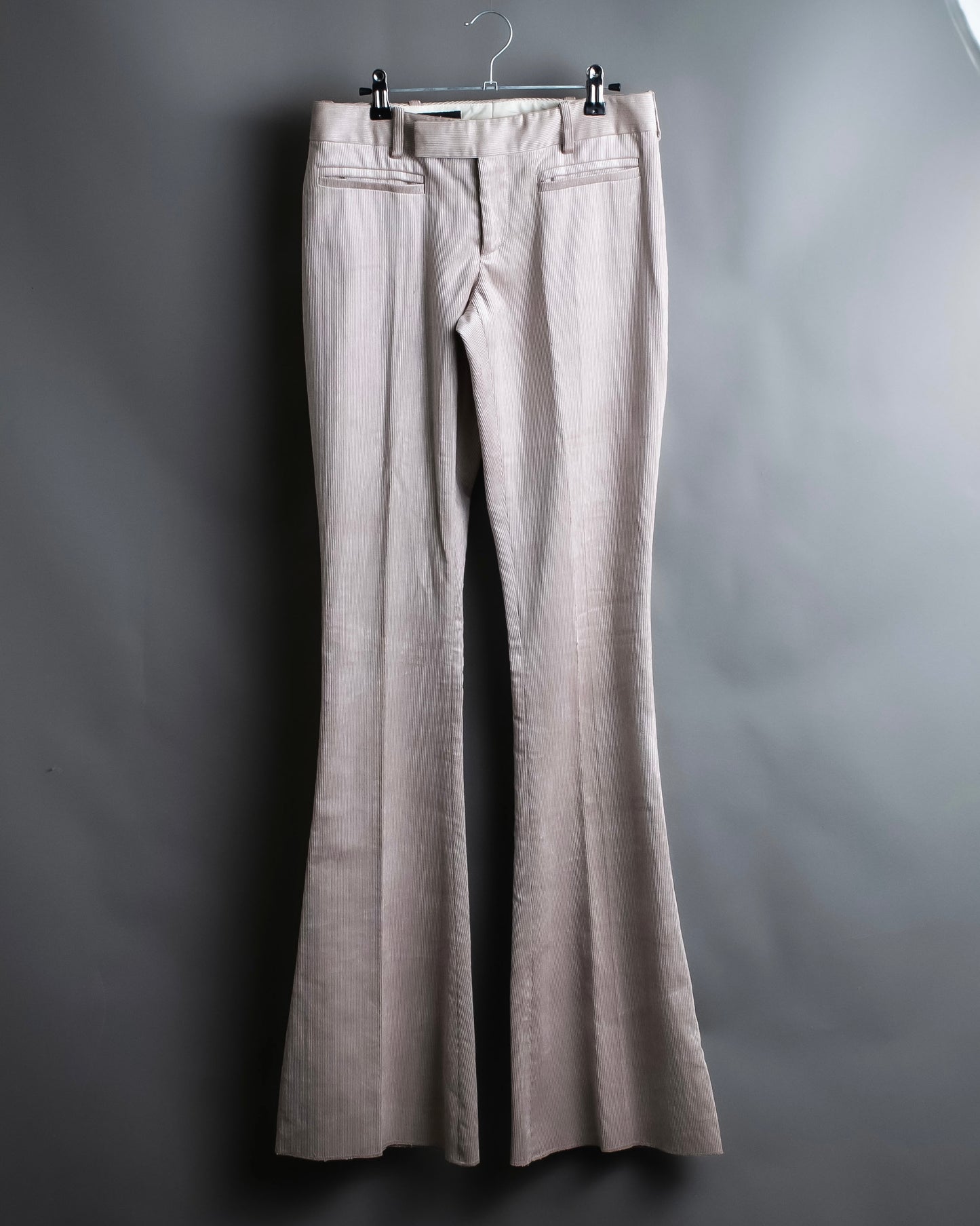 “GUCCI” silk blended corduroy flare pants