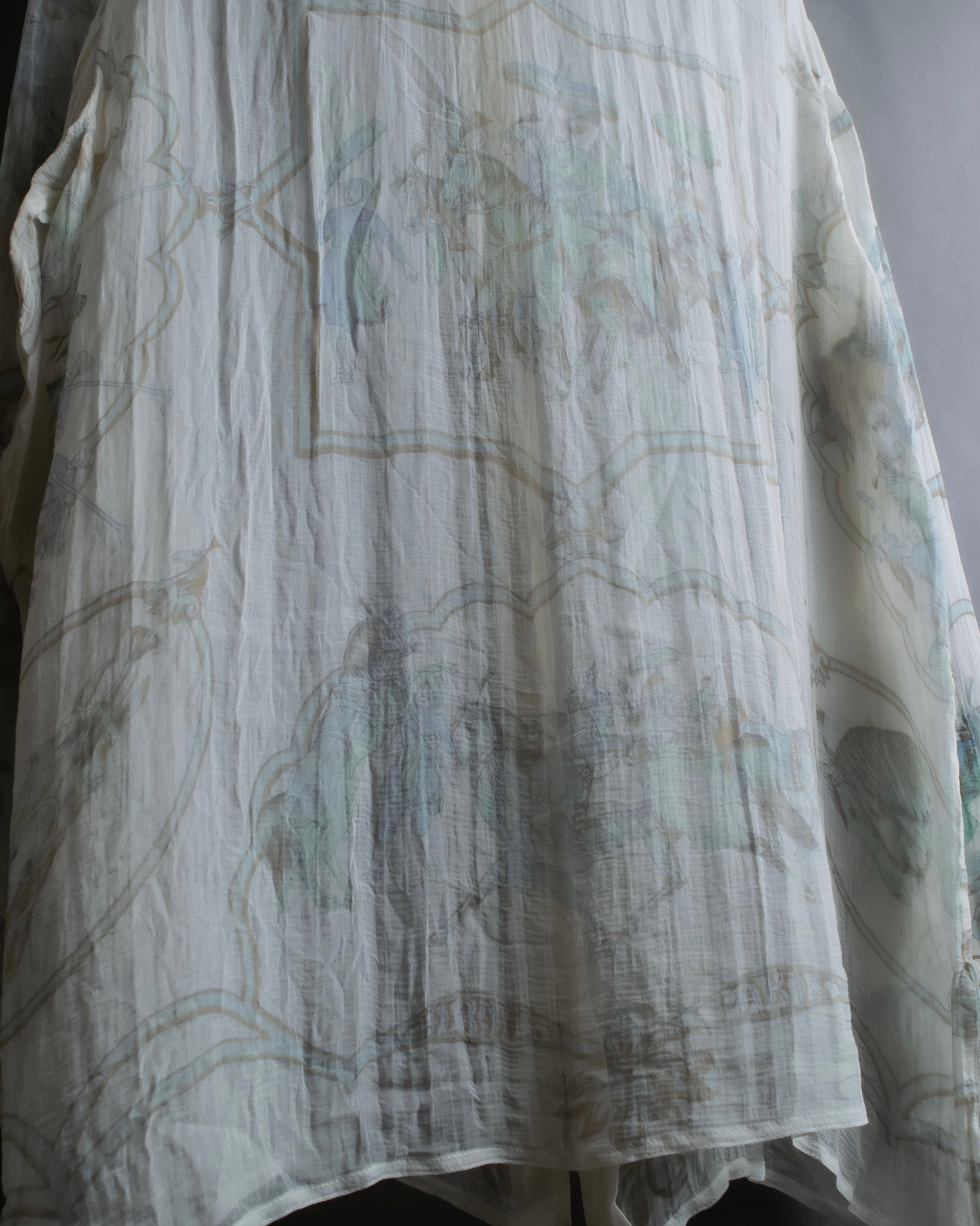 "HERMES" Margiela period abstract pattern shirt
