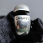 "CHANEL" Beautiful curves engraved logo silver ring