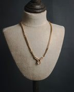 "Christian Dior" Geometric Y-link crystal pendant necklace