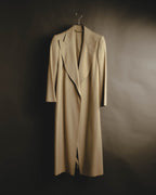 "GUCCI" 90's Dramatic peak lapel belted long coat