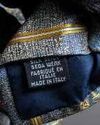 "CHANEL" Regimental pattern gold scattered design neck tie