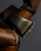 "CHANEL" 00 AW Glass pearl Coco mark motif gold ring