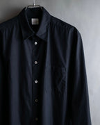 "Yohji Yamamoto COSTUME d’HOMME" Minimal detail cotton poplin black shirt