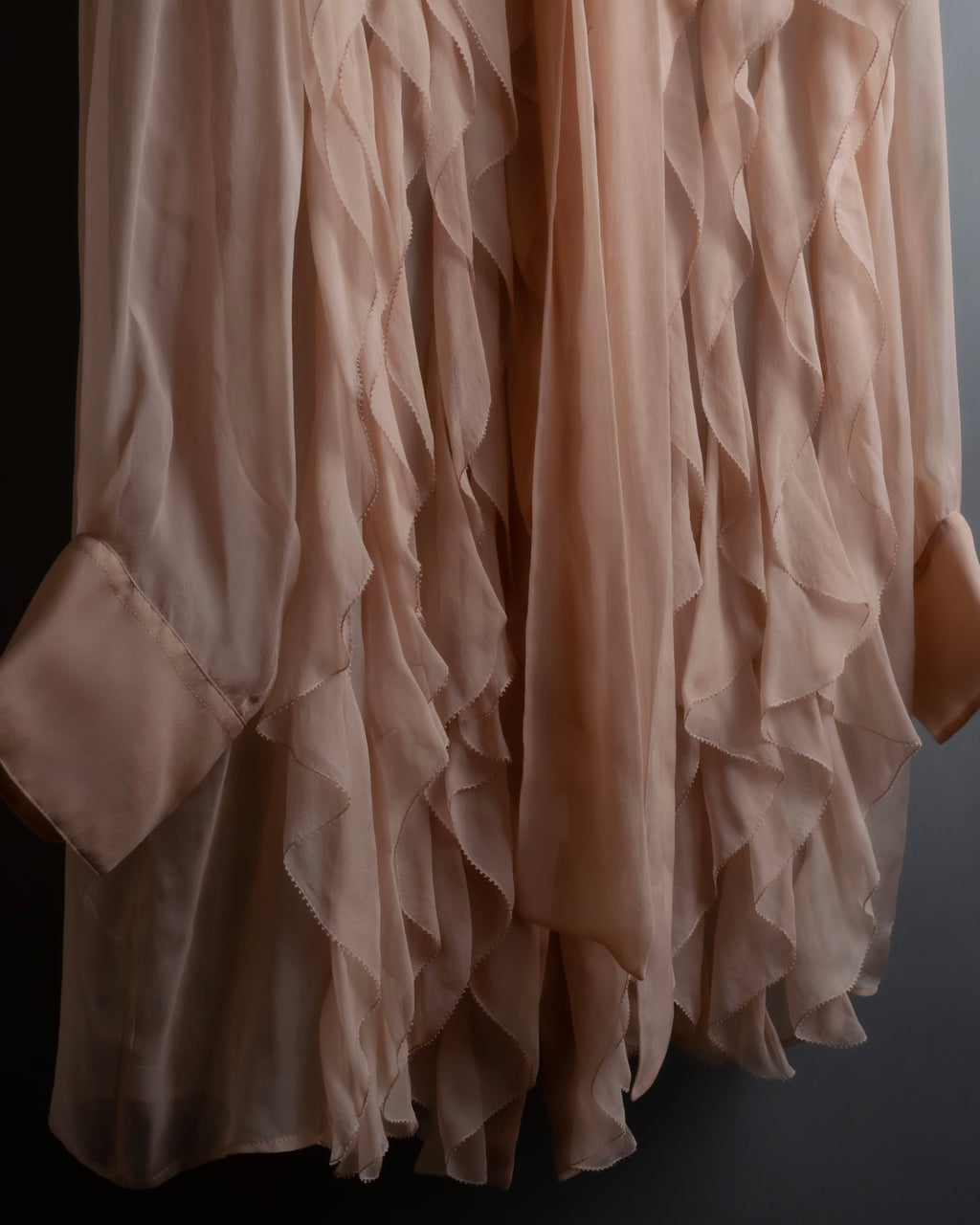 "VALENTINO" Ruffle detail sheer bowtie blouse