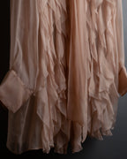 "VALENTINO" Ruffle detail sheer bowtie blouse