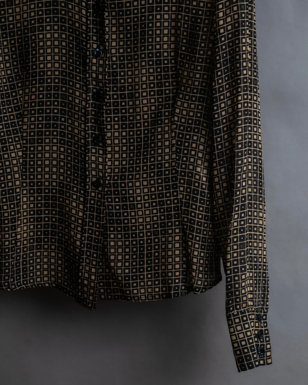 "FENDI" Geometric pattern logo printed shirt