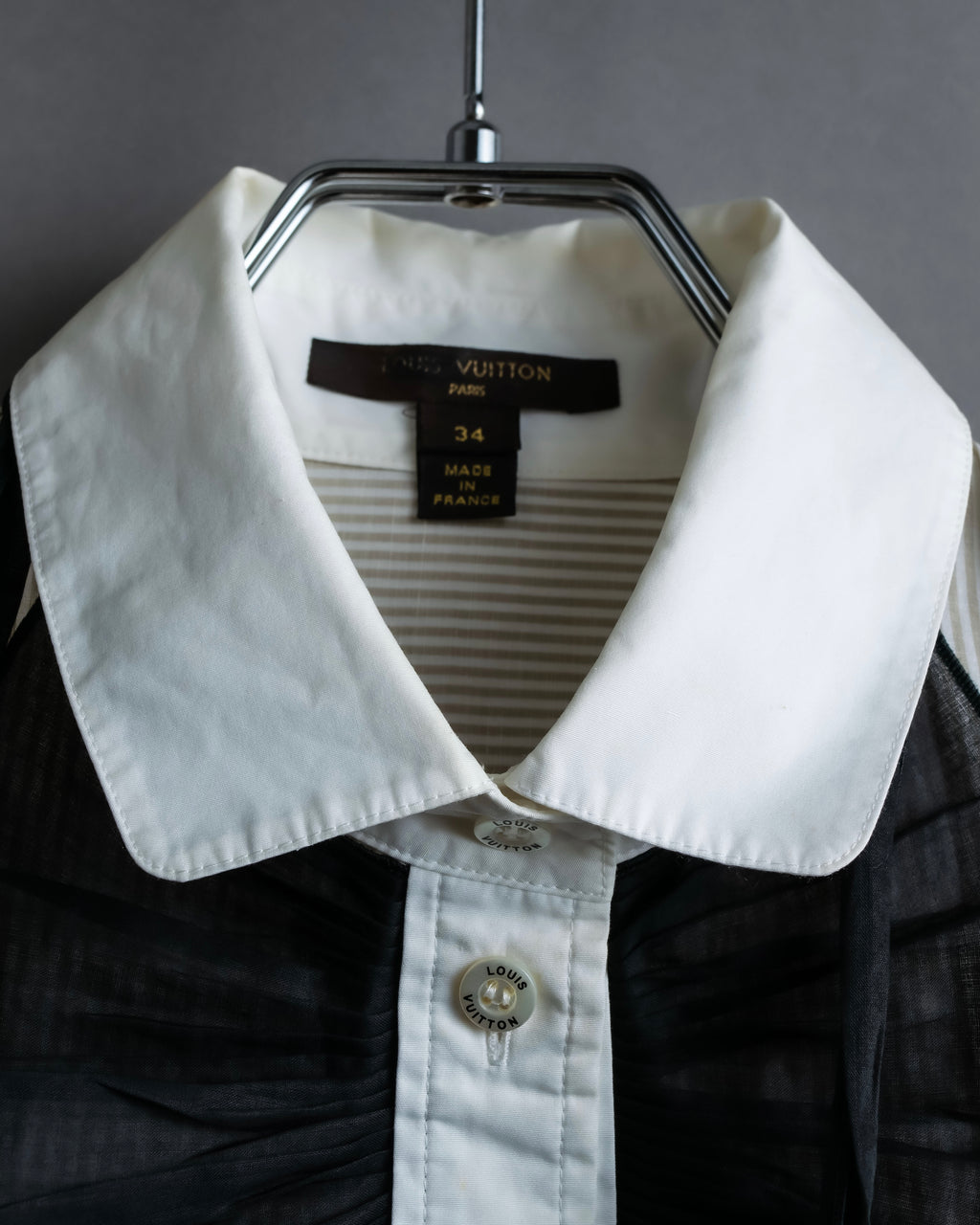 "LOUIS VUITTON" Ribbon frill design regular collar shirt