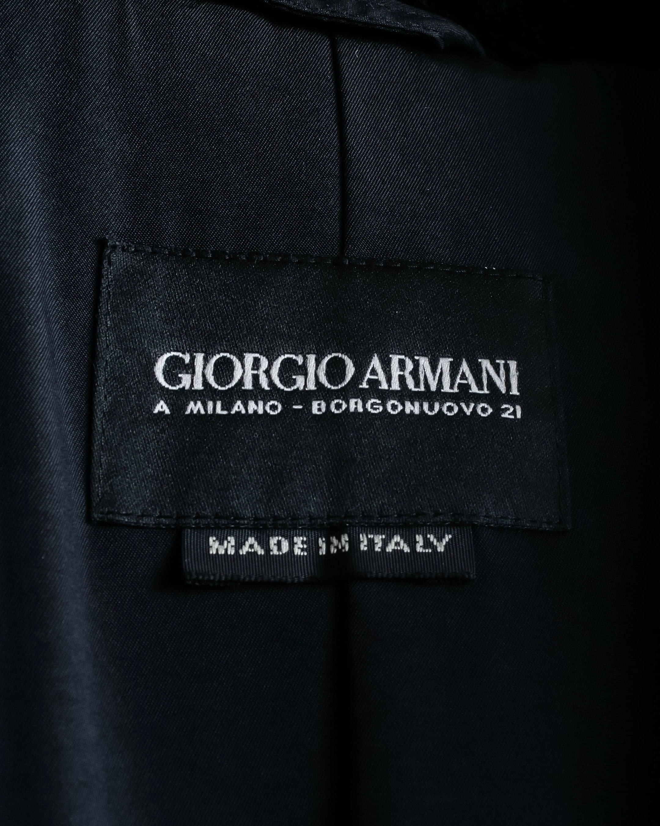 "GIORGIO ARMANI" Stand collar velour long coat