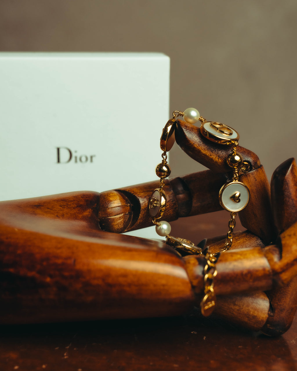 "Christian Dior" 20's Iridescent mother of pearl charm bracelet