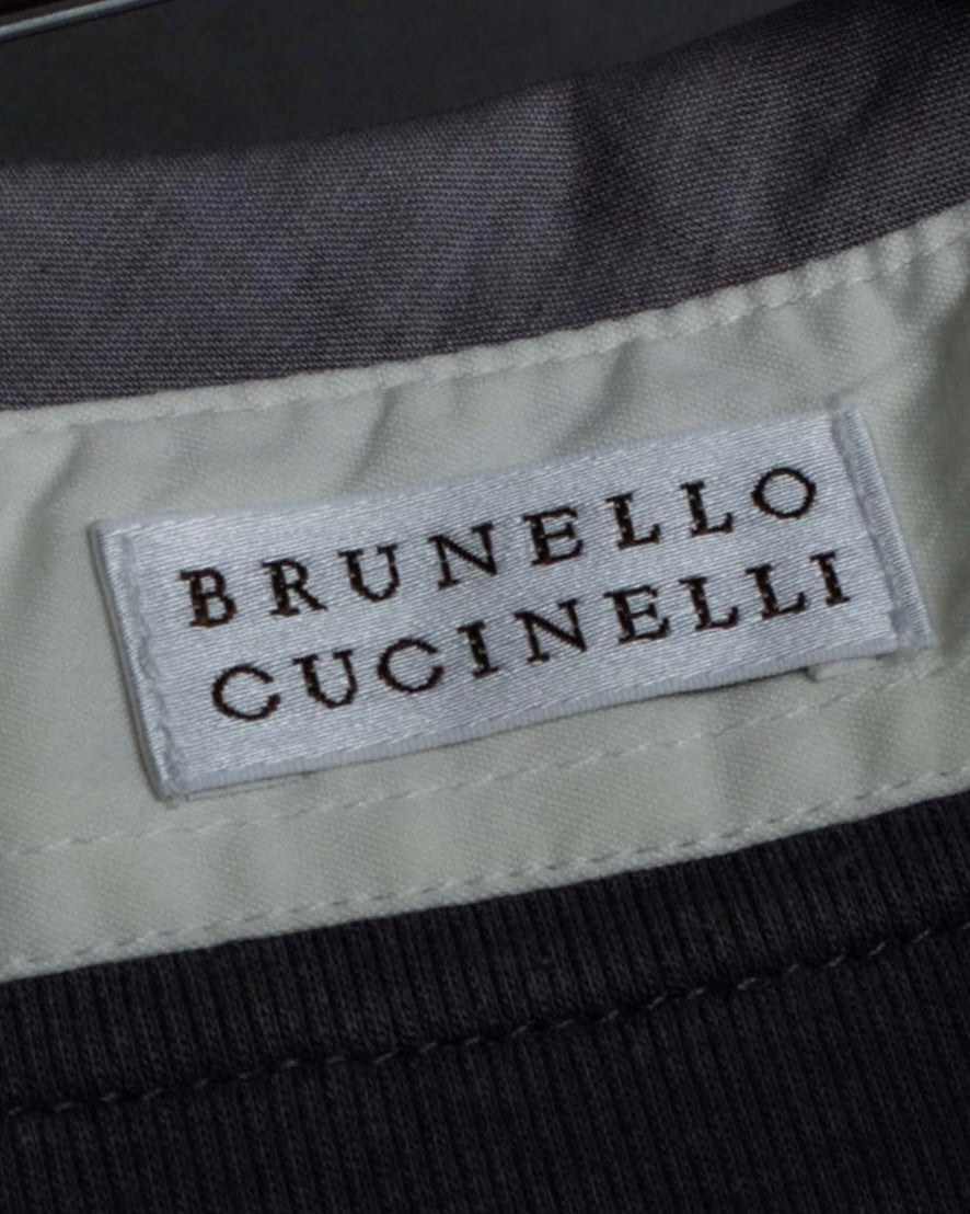 "BRUNELLO CUCINELLI" Layered shirt docking design knit pullover