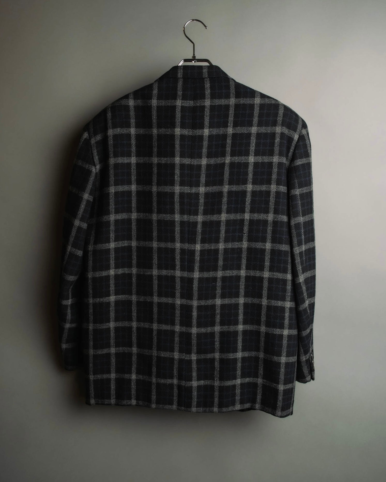 "COMME des GARÇONS HOMME"
90's Oversized wool checked tailored jacke