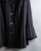 "FENDI" Pecan stripe pattern A-line silhouette coat