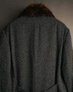 -SPECIAL- "GUCCI" 00's-10's Luxurious beaver fur-collar wool overcoat