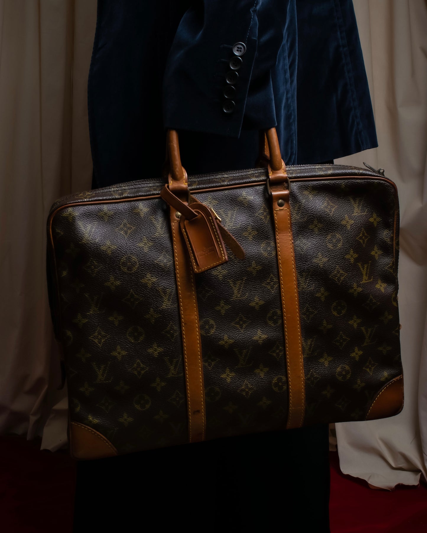 "LOUIS VUITTON" Porto document voyage leather bag