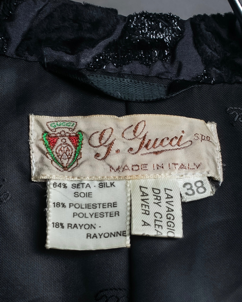 "GUCCI" Floral patterned lamé tailored jacket"