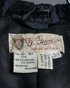 "GUCCI" Floral patterned lamé tailored jacket"