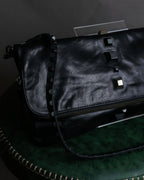 "DIESEL" Silver stud design leather one shoulder bag