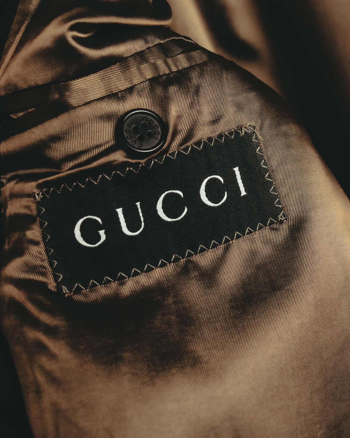 -SPECIAL- "GUCCI" 90's-00's Dark brown corduroy tailored chesterfield coat