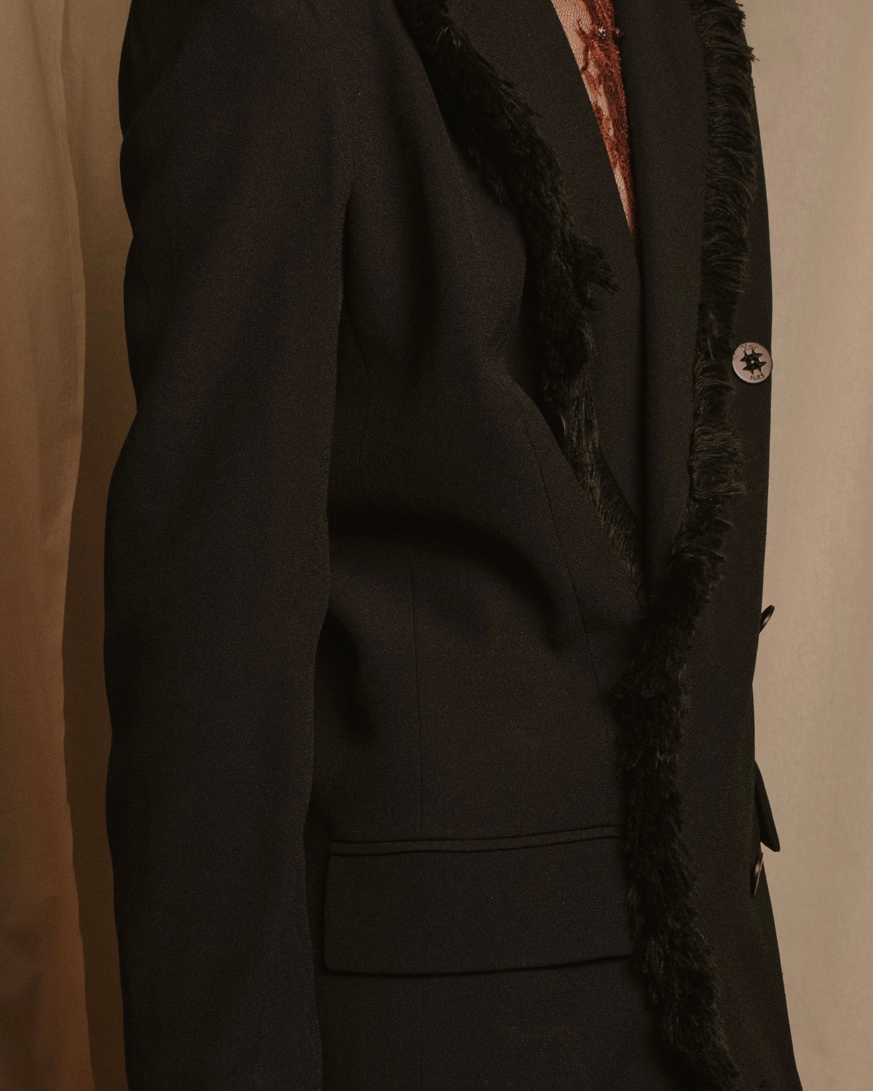 –SPECIAL– "Christian Dior"
98SS fringed peak lapel double breasted jacket