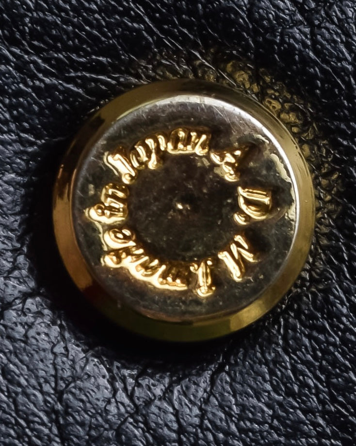 "ADMJ" Gold clasp grain leather shoulder bag