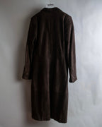 "LOEWE" 80's flowing line suede leather chester coat