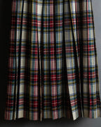 "PINK HOUSE" Tartan check pleated wrap skirt
