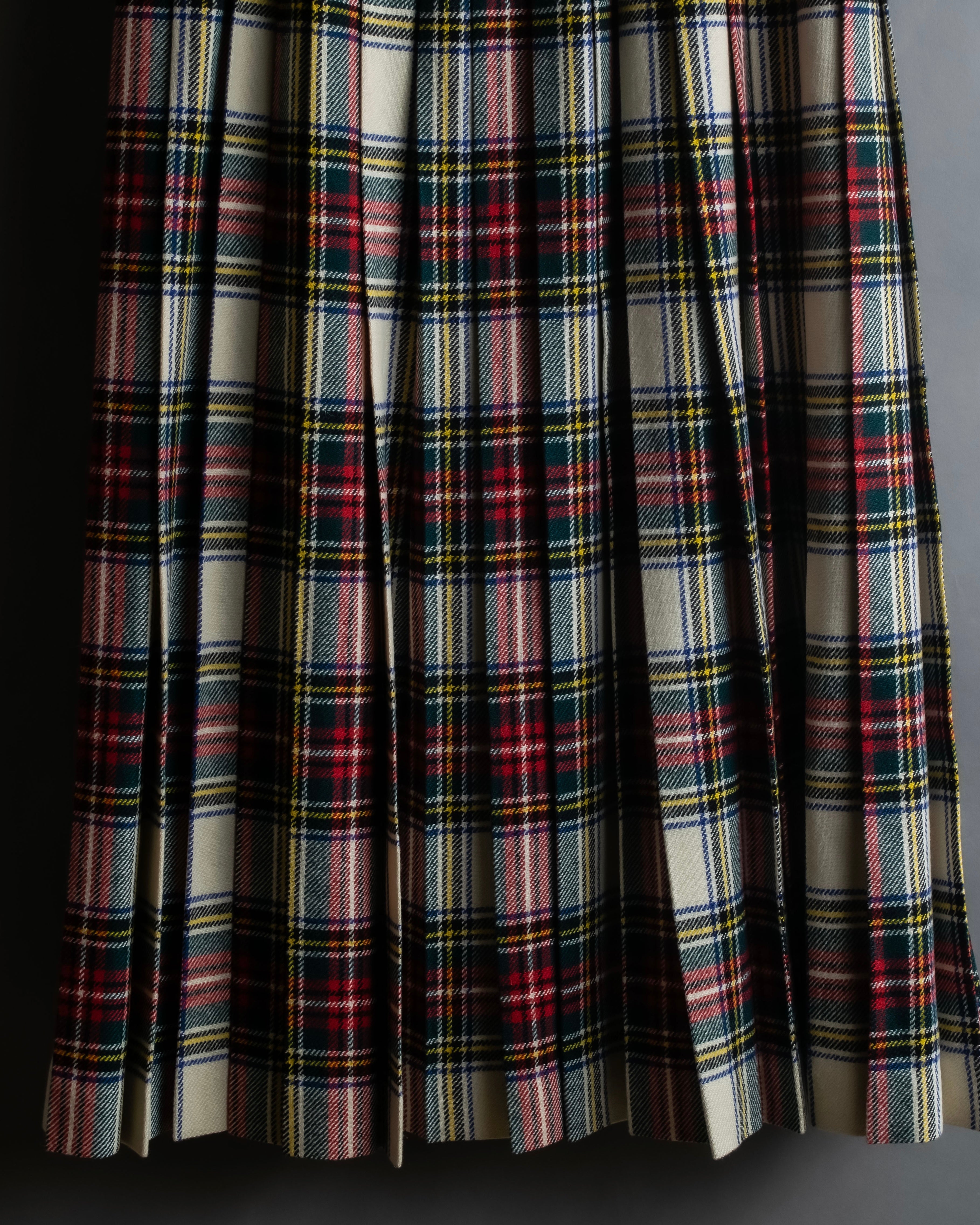 "PINK HOUSE" Tartan check pleated wrap skirt