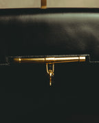 -SPECIAL- “HERMÈS” 60’s-70’s Palonnier black leather structured shoulder bag