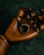 "CHANEL" 00 AW Glass pearl Coco mark motif gold ring