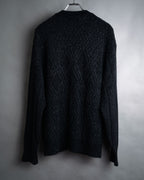 “Yves Saint Laurent” 90’s Textured diamond pattern cardigan