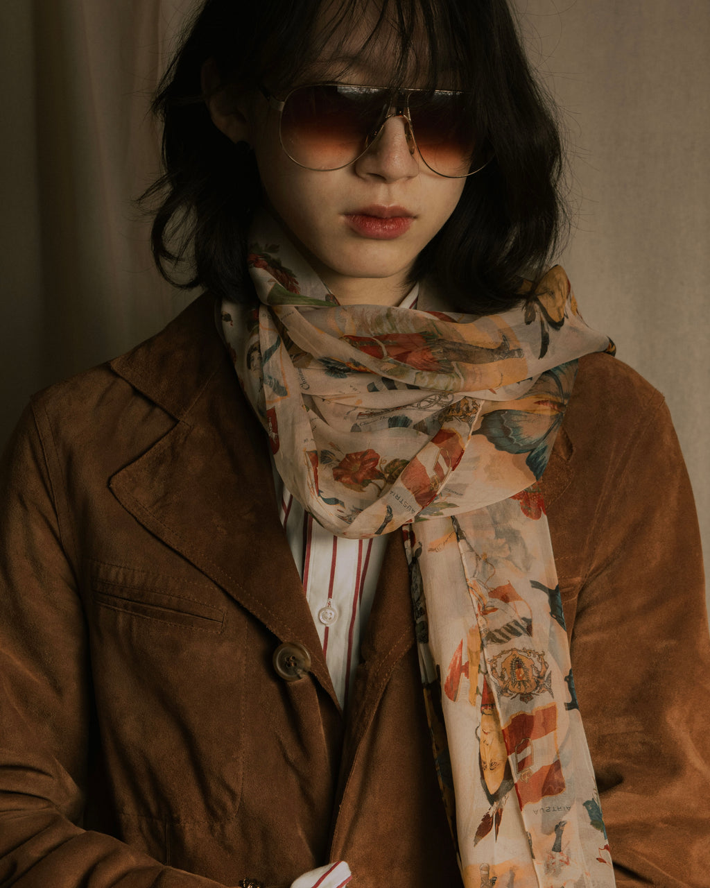 –SPECIAL– "Christian Dior"
00’s historic collage-print silk chiffon large stole