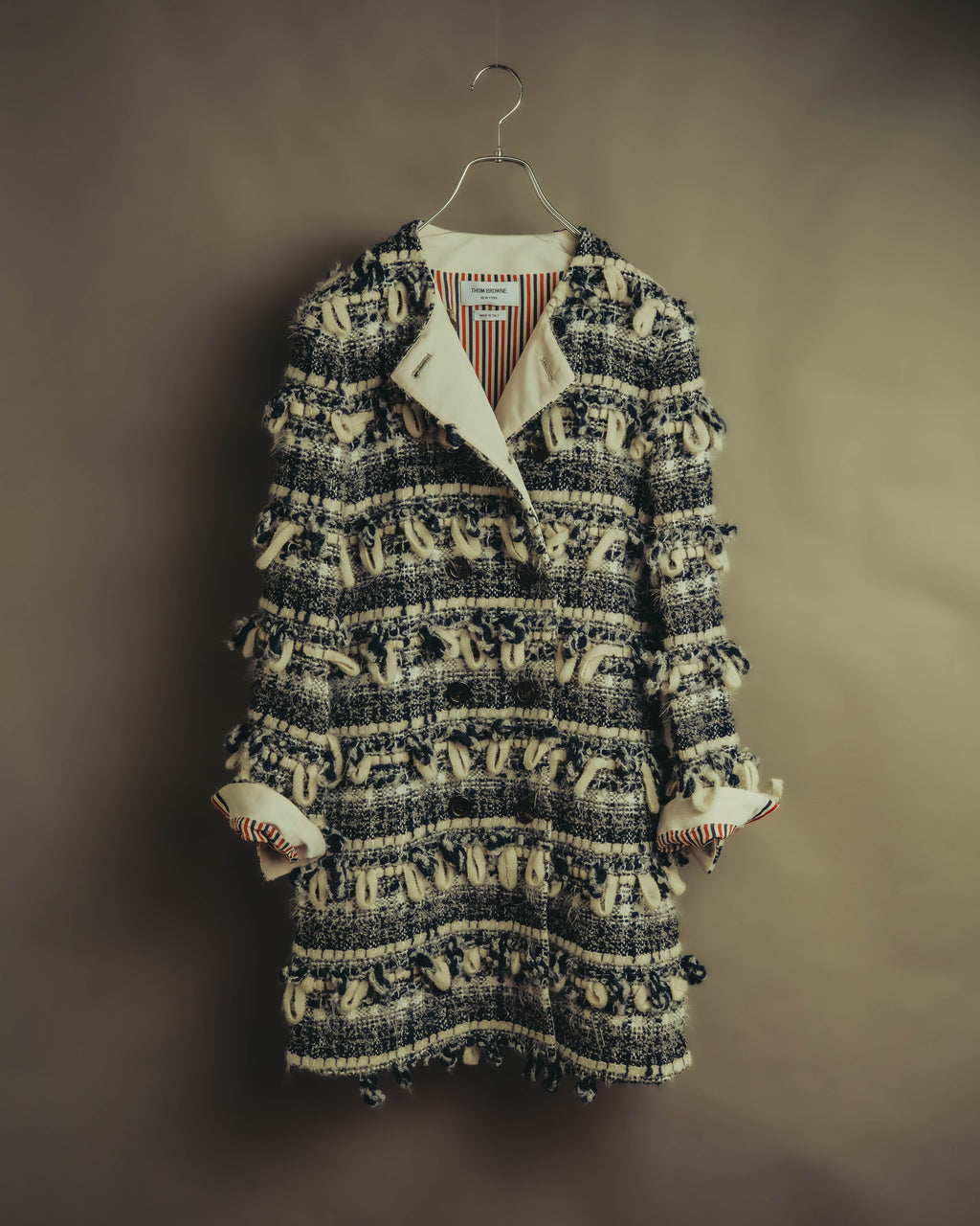 "THOM BROWNE" 2010's-20's Textured double breasted boucle coat