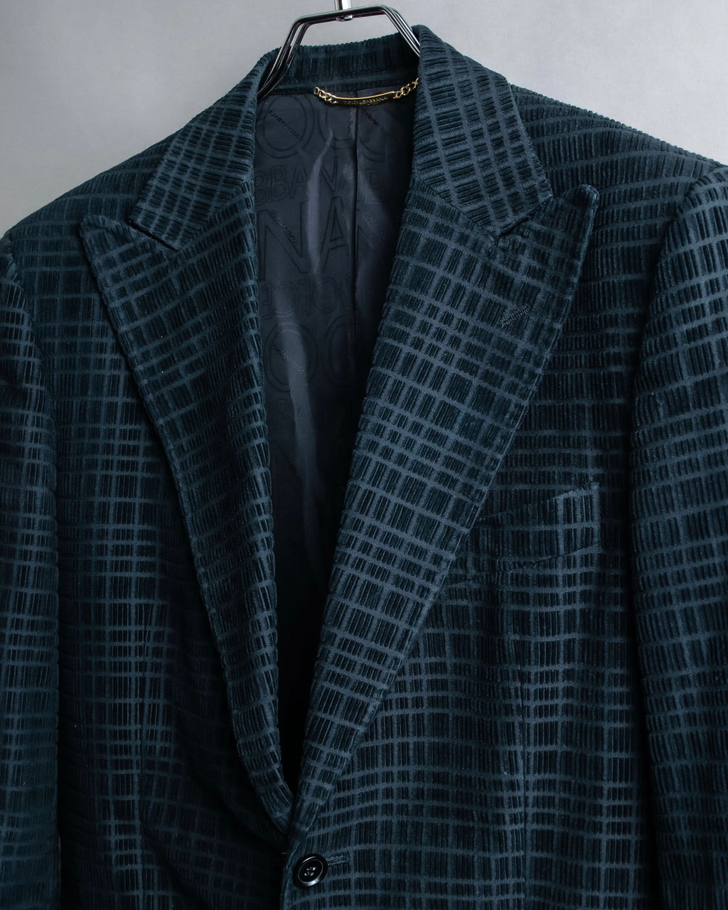 "DOLCE &amp; GABBANA" Checkered velvet tailored jacket