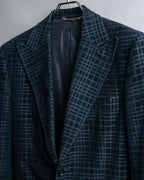 "DOLCE &amp; GABBANA" Checkered velvet tailored jacket
