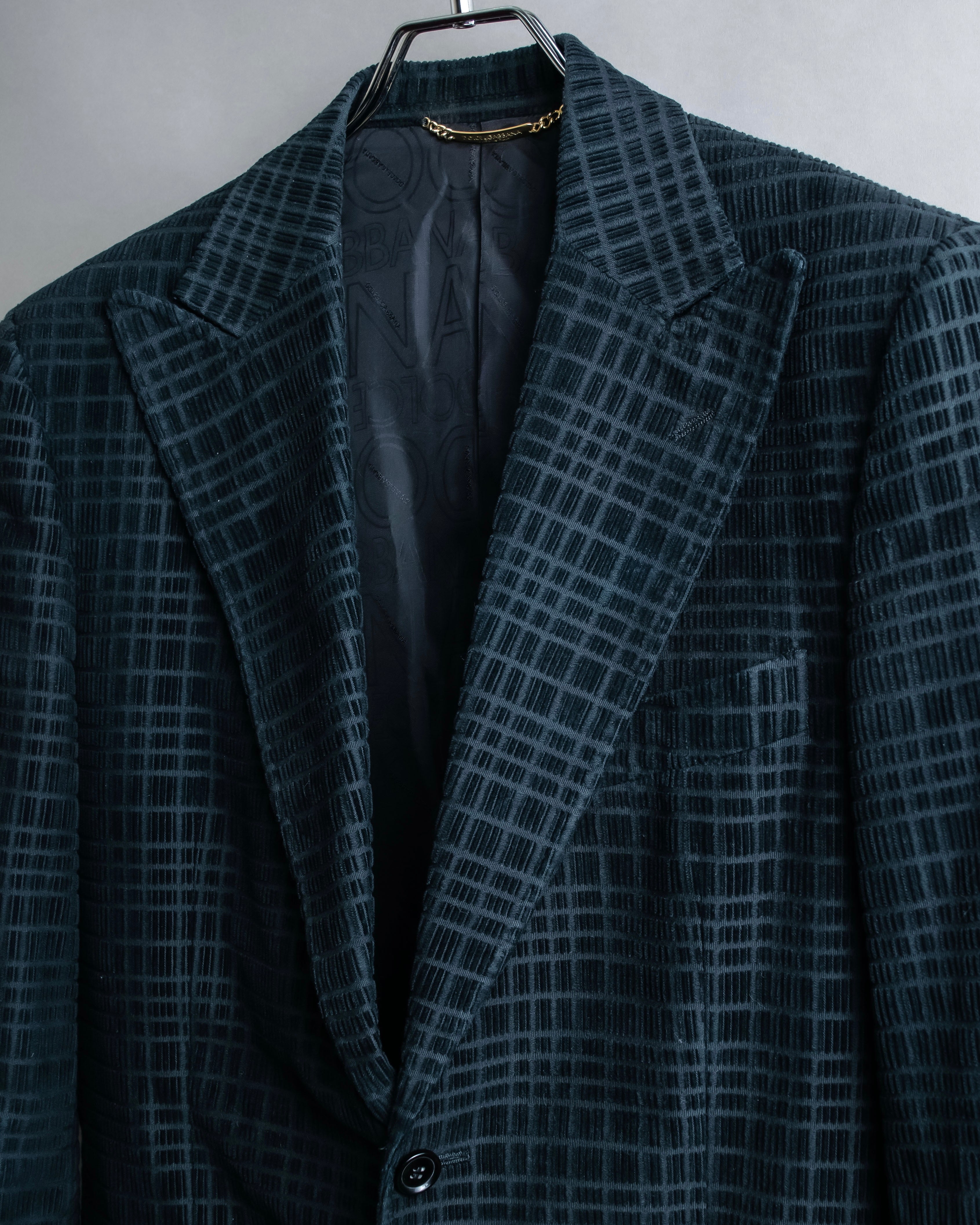"DOLCE &amp; GABBANA" Checkered velvet tailored jacket