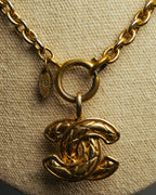 -SPECIAL- “CHANEL” 80’s-90’s Quilted cc pendant chain necklace