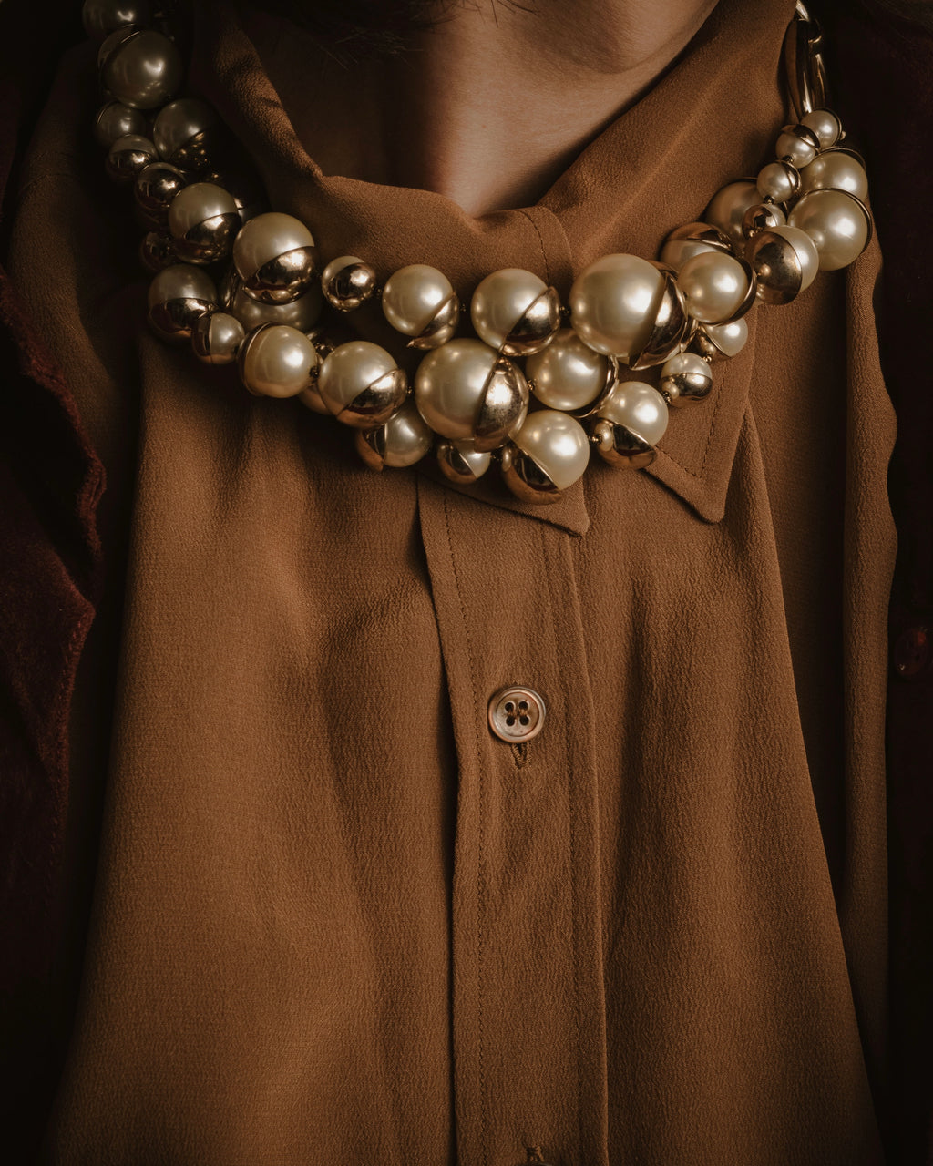 -SPECIAL- "Christian Dior"
John Galliano period Pearl Metal Design Layered Necklace