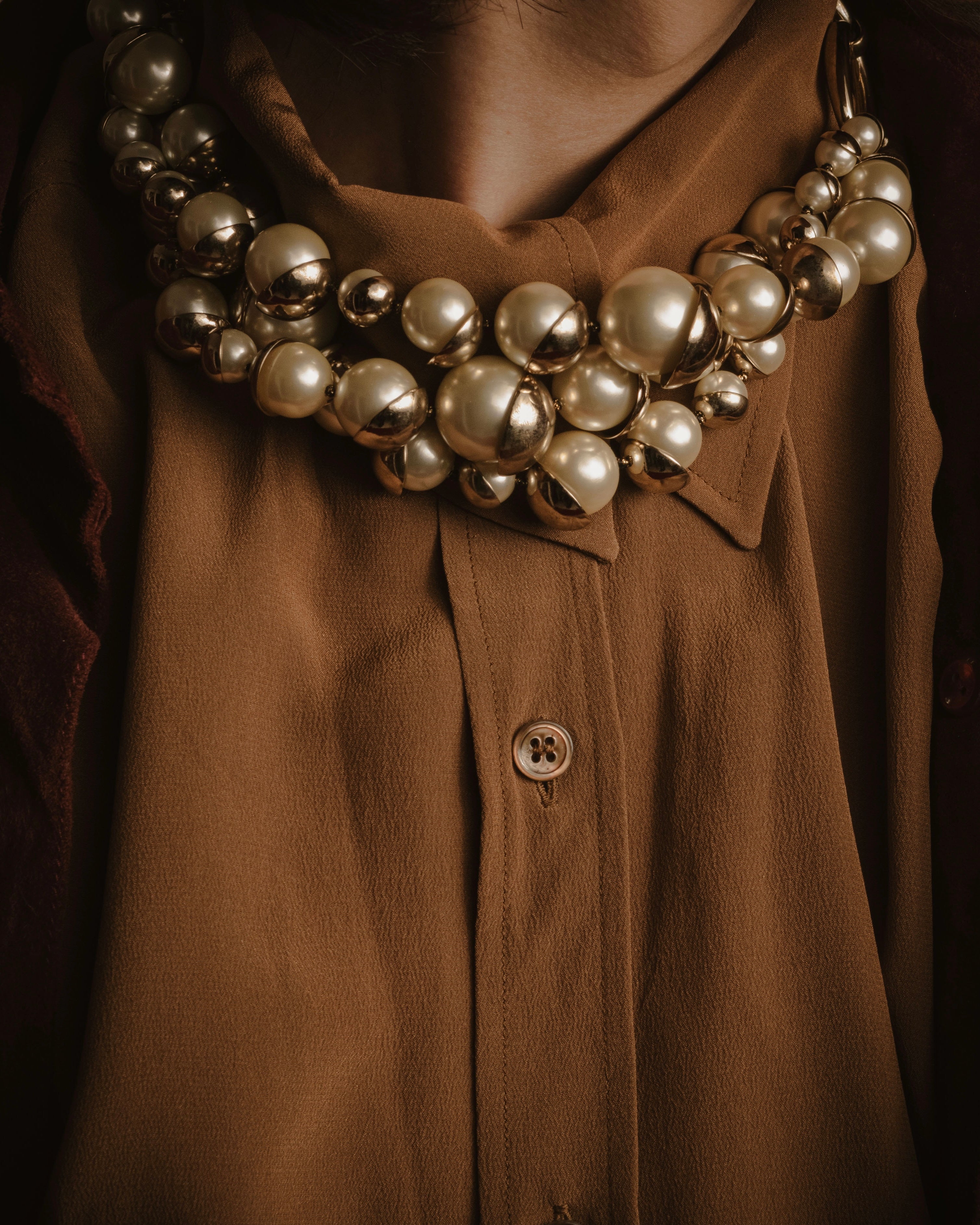 -SPECIAL- "Christian Dior"
John Galliano period Pearl Metal Design Layered Necklace