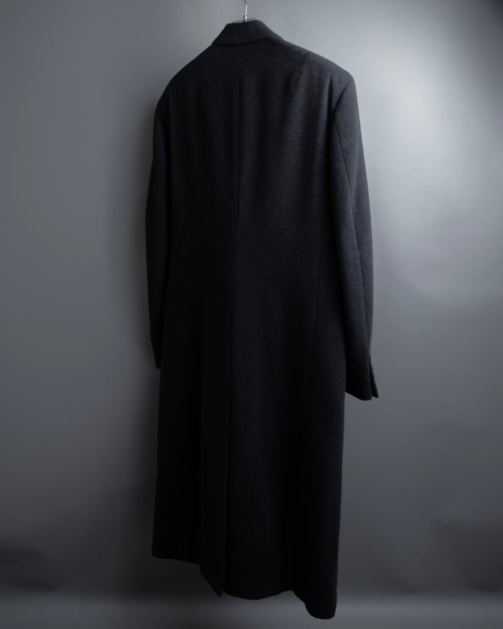 "GIORGIO ARMANI" Double-breasted charcoal gray super maxi chester coat