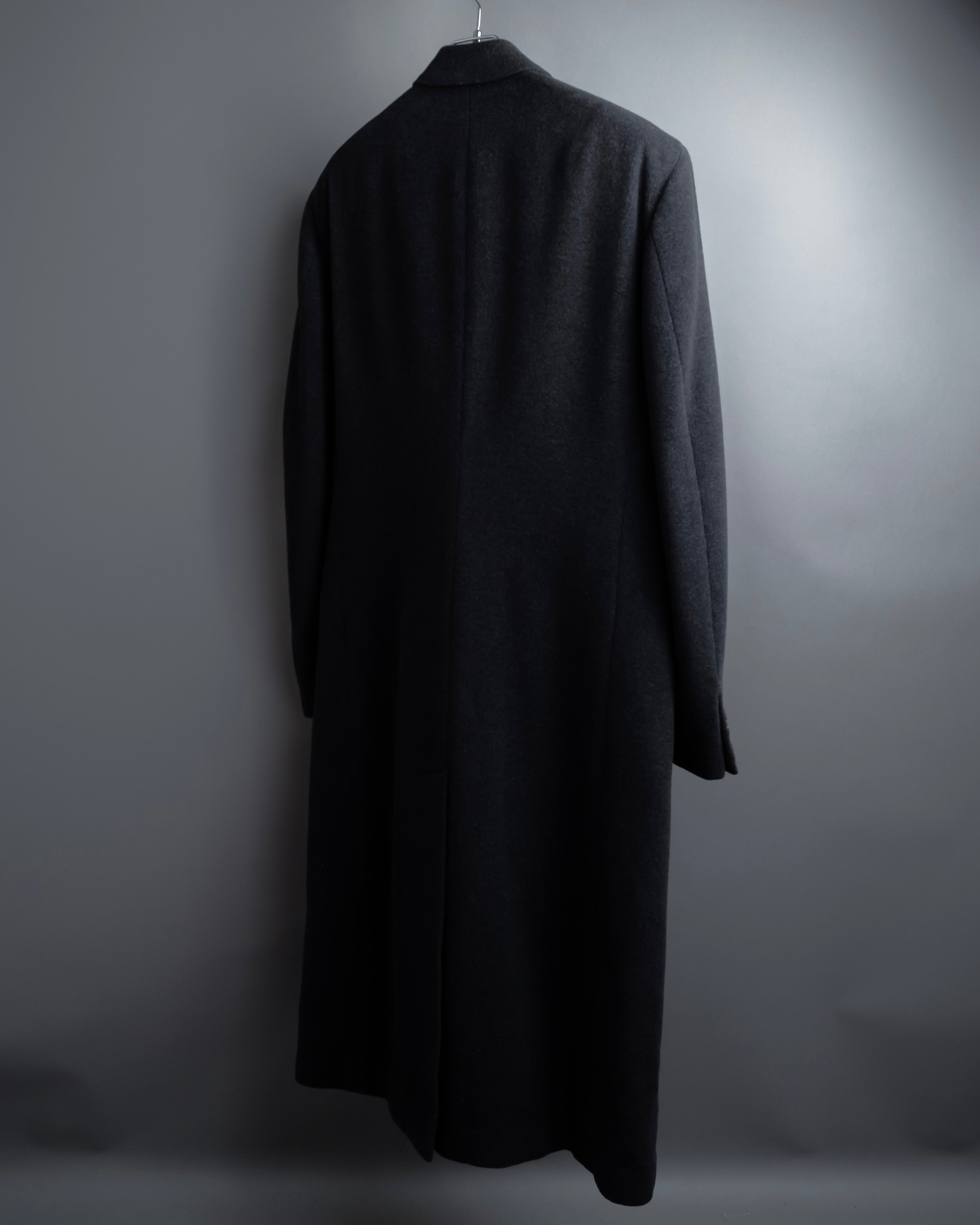 "GIORGIO ARMANI" Double-breasted charcoal gray super maxi chester coat