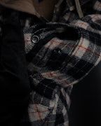 "BURBERRY Blue Label" Layered docking design hooded zip jacket