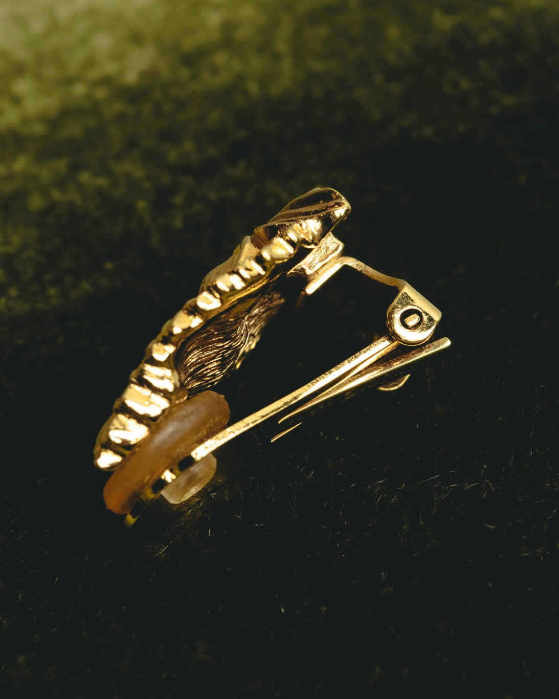 "Christian Dior" 70's-80's Sculptural botanical clip-on earrings