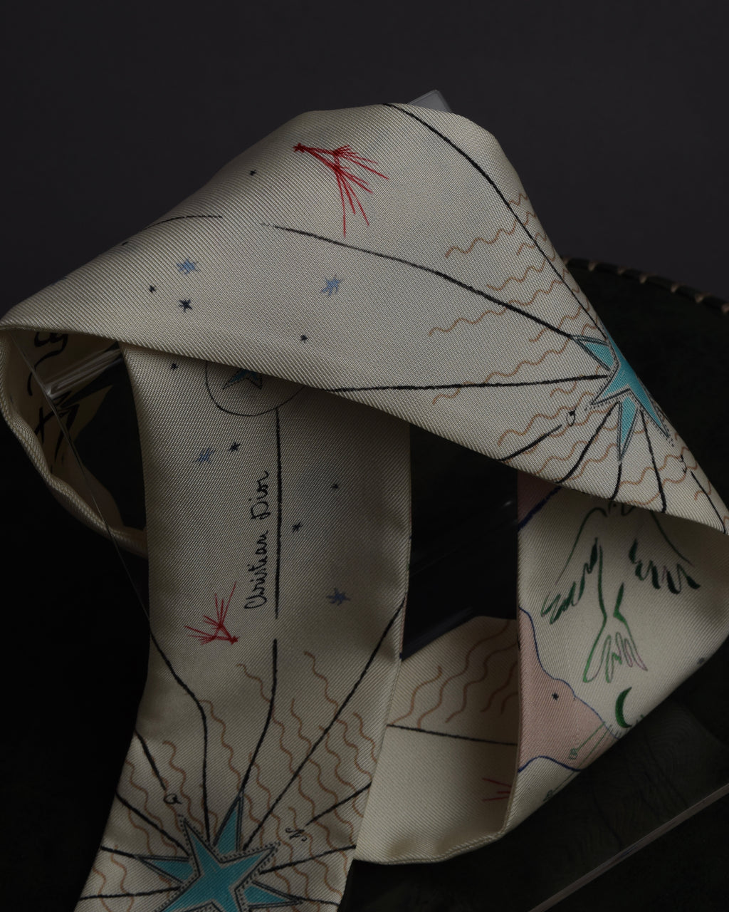 "Christian Dior" Dior Explore allegorical motif twilly mitzah scarf