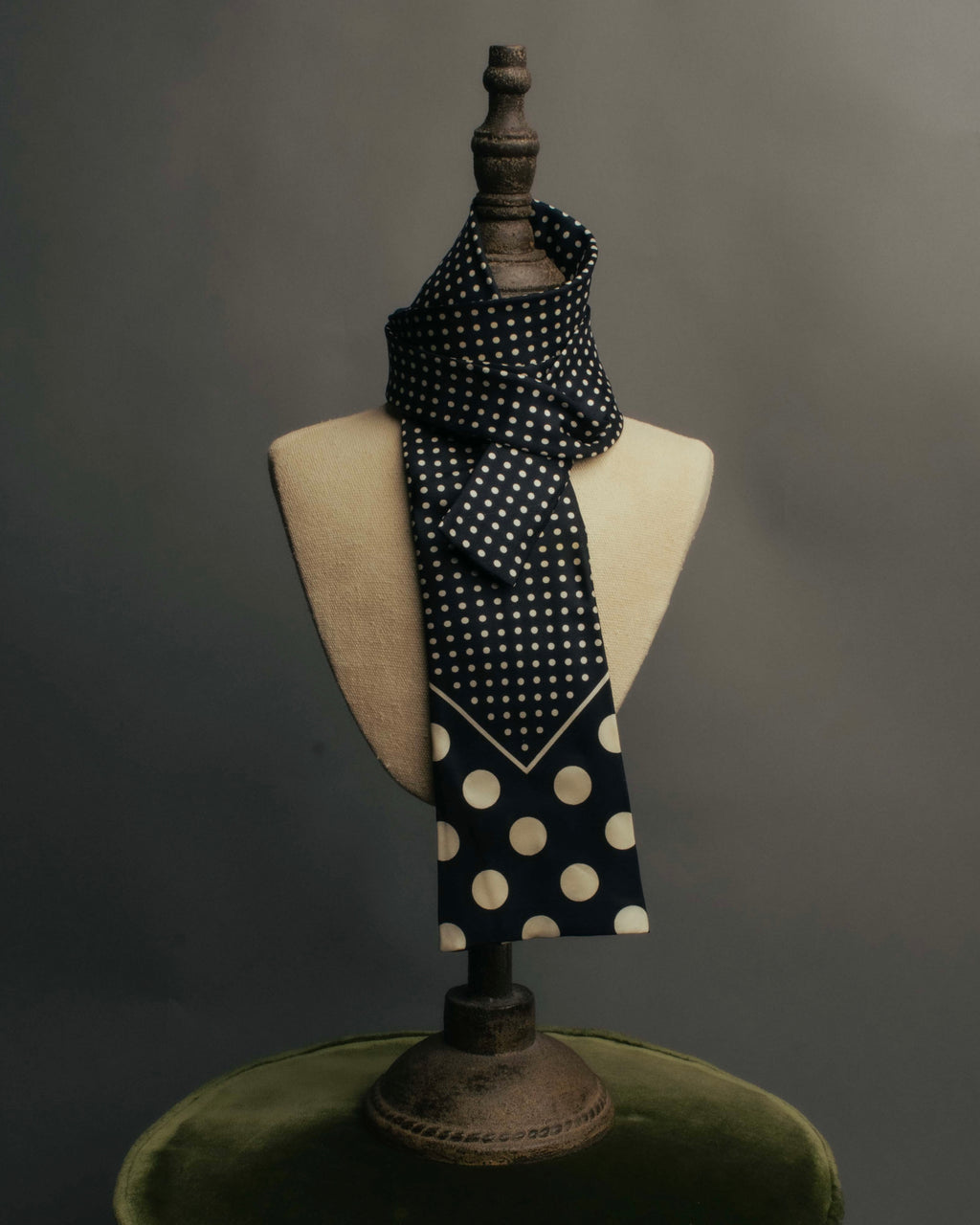 "Jean Paul Gaultier Paris" 90's-00's Graphic dotted silk neck scarf