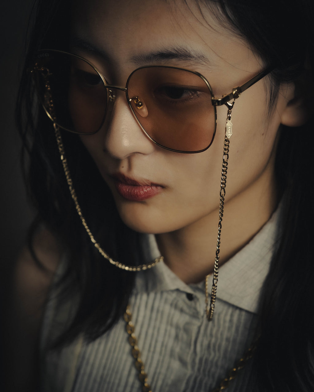 -SPECIAL- “GUCCI” 2016-2022 chain detailed oversized sunglasses